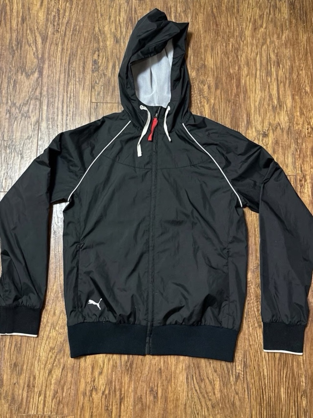 PUMA Sport Windbreaker Soft-shell Jacket Black Size Medium